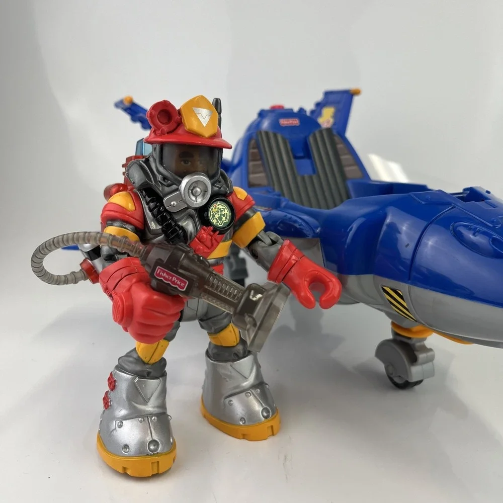 Vtg Rescue Heroes Jet Gift Set Fisher Price 1999‎ Voice Tech (Missing Piece)